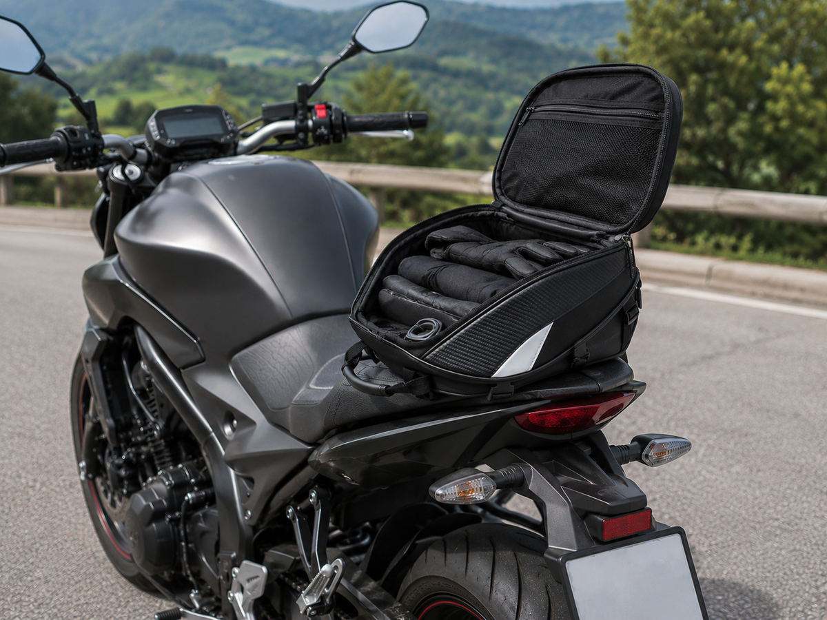Sacoche Moto Arrière Résistante à l’Eau | Spacieuse & 3-en-1