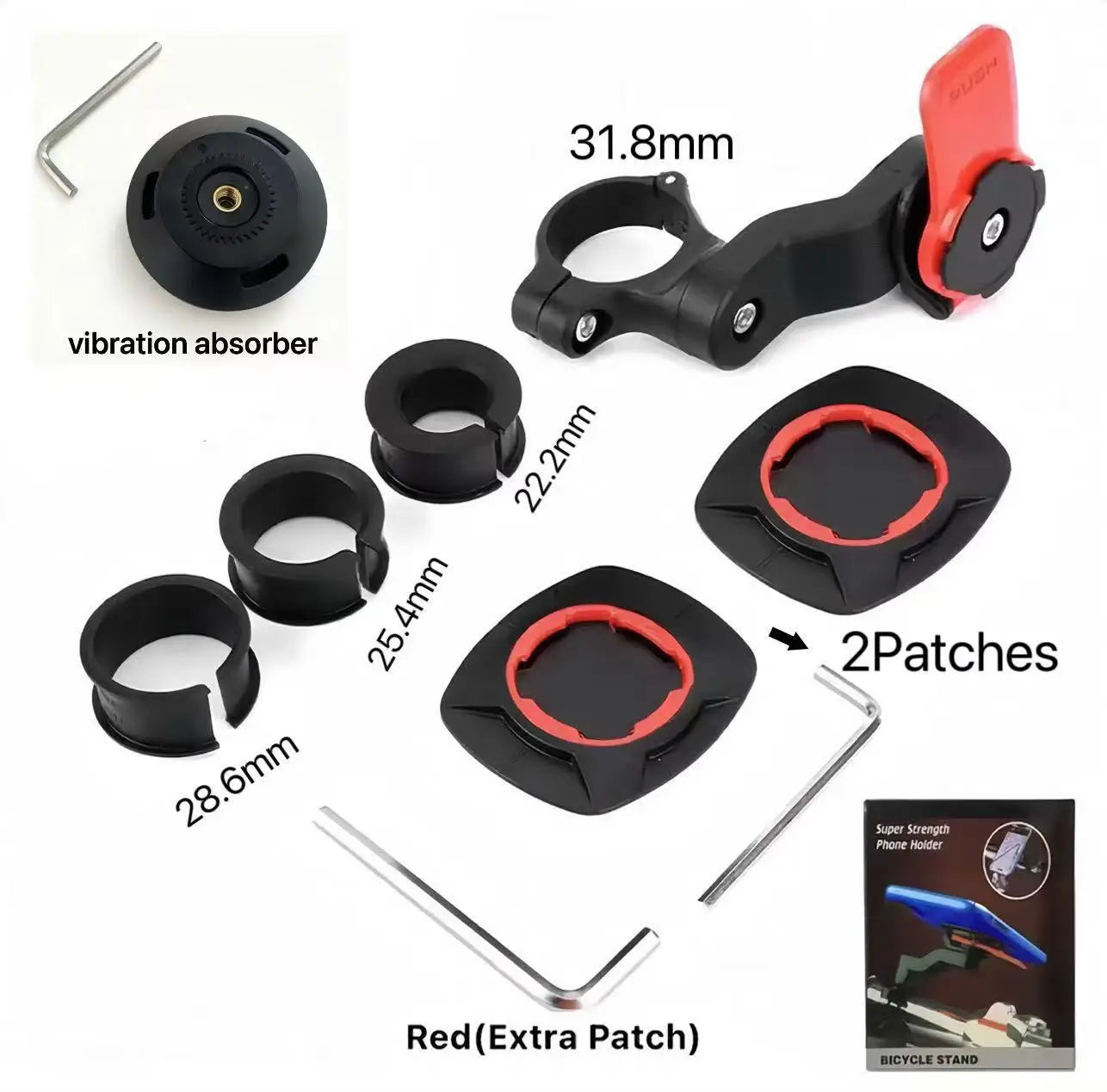 Support de téléphone pour moto, support de téléphone portable pour vélo Anti-secouement avec amortisseur de vibrations, fixation/détachage à dégagement rapide