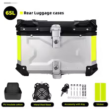 KEMIMOTO Top Case Moto Universel en Aluminium, Coffre Arrière pour Moto 45L 55L 65L Étanche avec Serrure et Coussin Dorsal