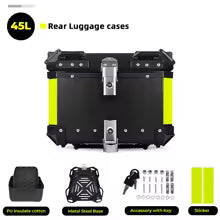 KEMIMOTO Top Case Moto Universel en Aluminium, Coffre Arrière pour Moto 45L 55L 65L Étanche avec Serrure et Coussin Dorsal