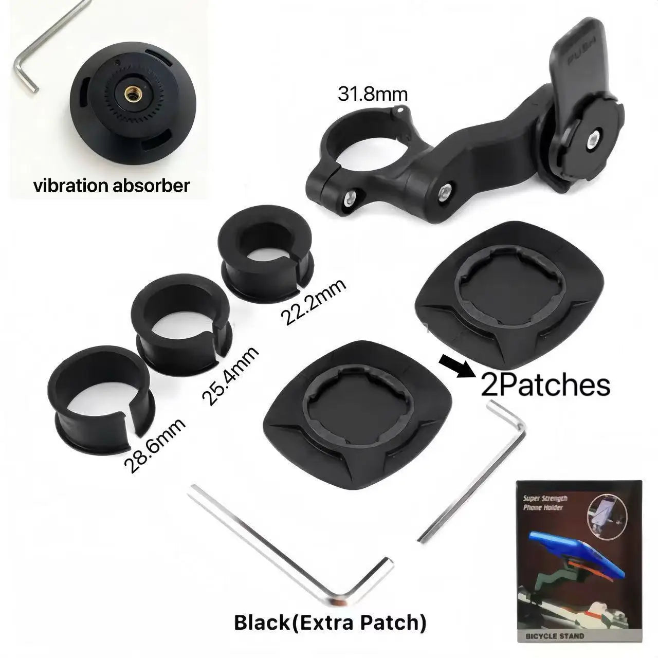 Support de téléphone pour moto, support de téléphone portable pour vélo Anti-secouement avec amortisseur de vibrations, fixation/détachage à dégagement rapide