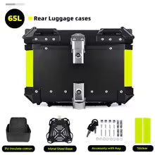 KEMIMOTO Top Case Moto Universel en Aluminium, Coffre Arrière pour Moto 45L 55L 65L Étanche avec Serrure et Coussin Dorsal