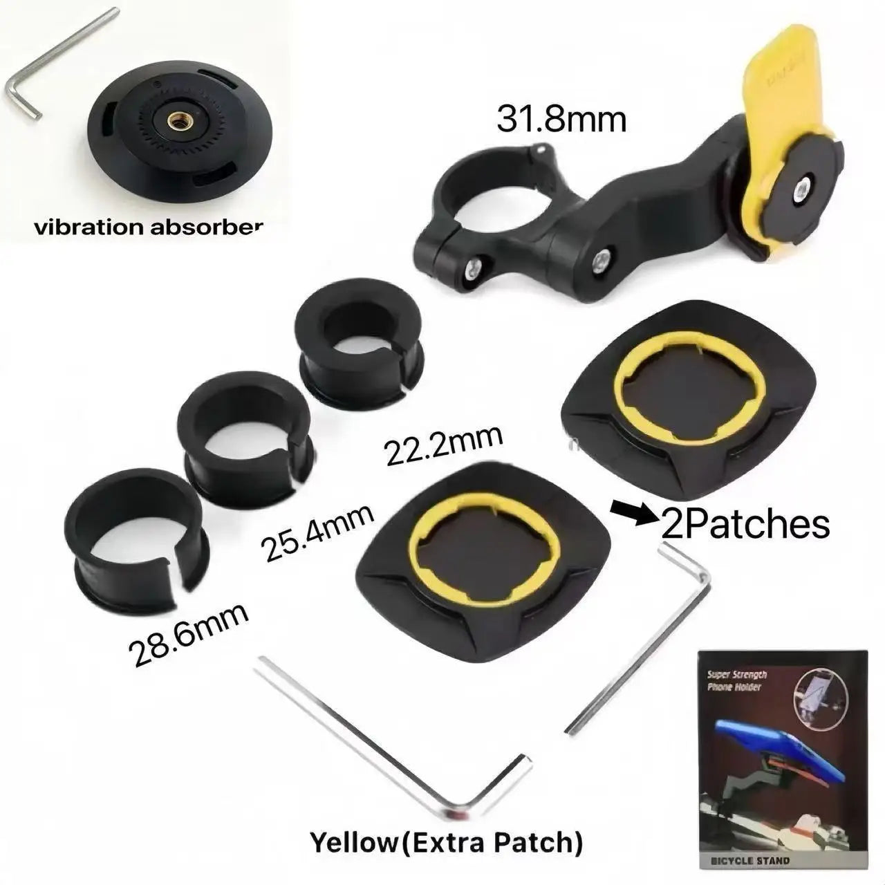 Support de téléphone pour moto, support de téléphone portable pour vélo Anti-secouement avec amortisseur de vibrations, fixation/détachage à dégagement rapide