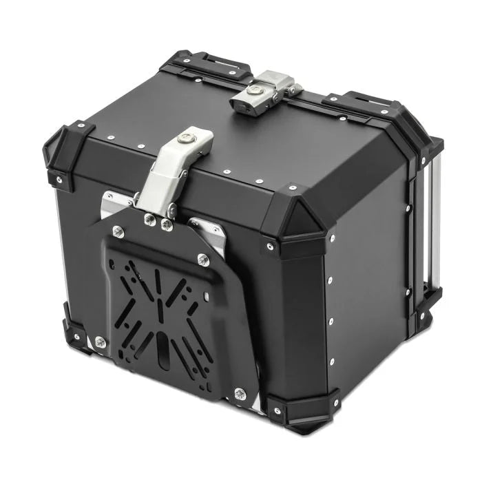 Top Case Moto Aluminium 45L, 55L & 65L | Étanche avec Serrure & Coussin Dorsal