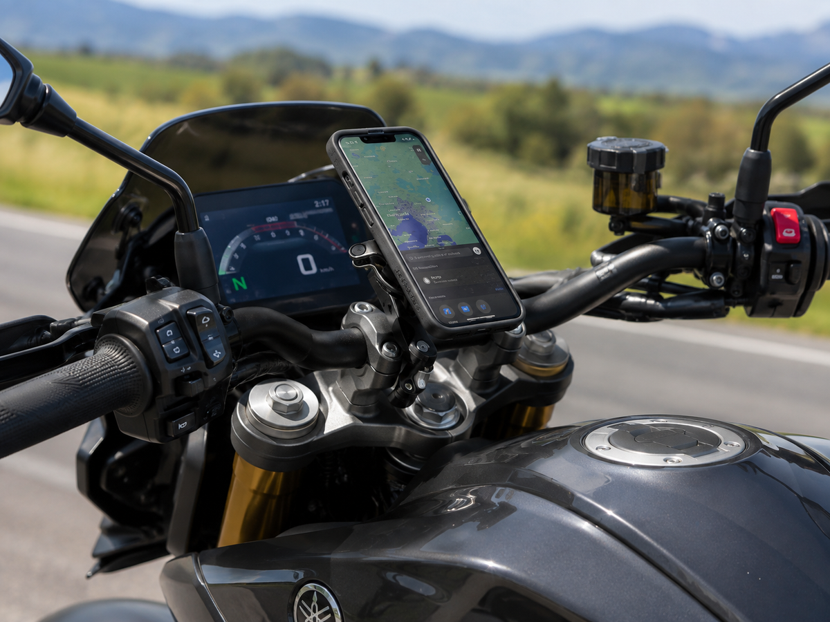 Support téléphone moto anti-vibrations